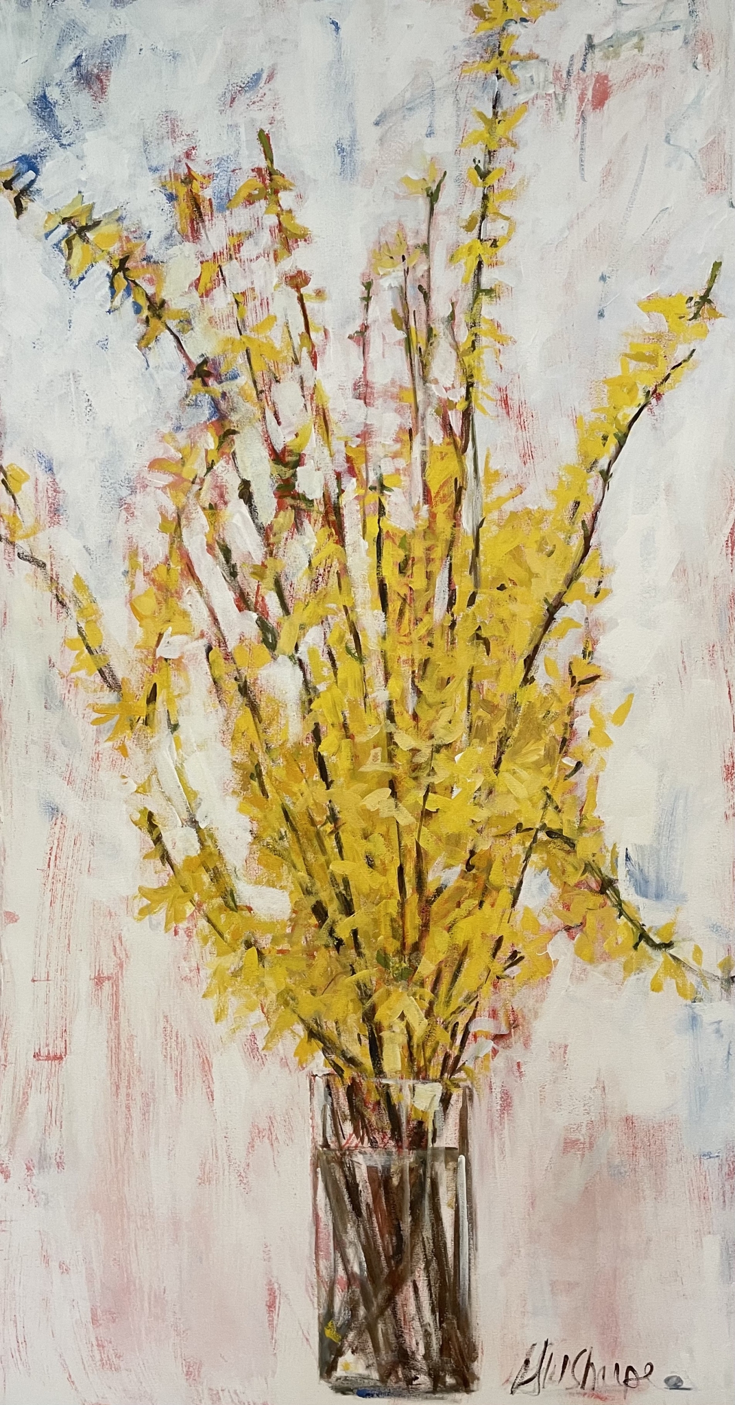 Forsythia in Glass by Grace W Sharpe